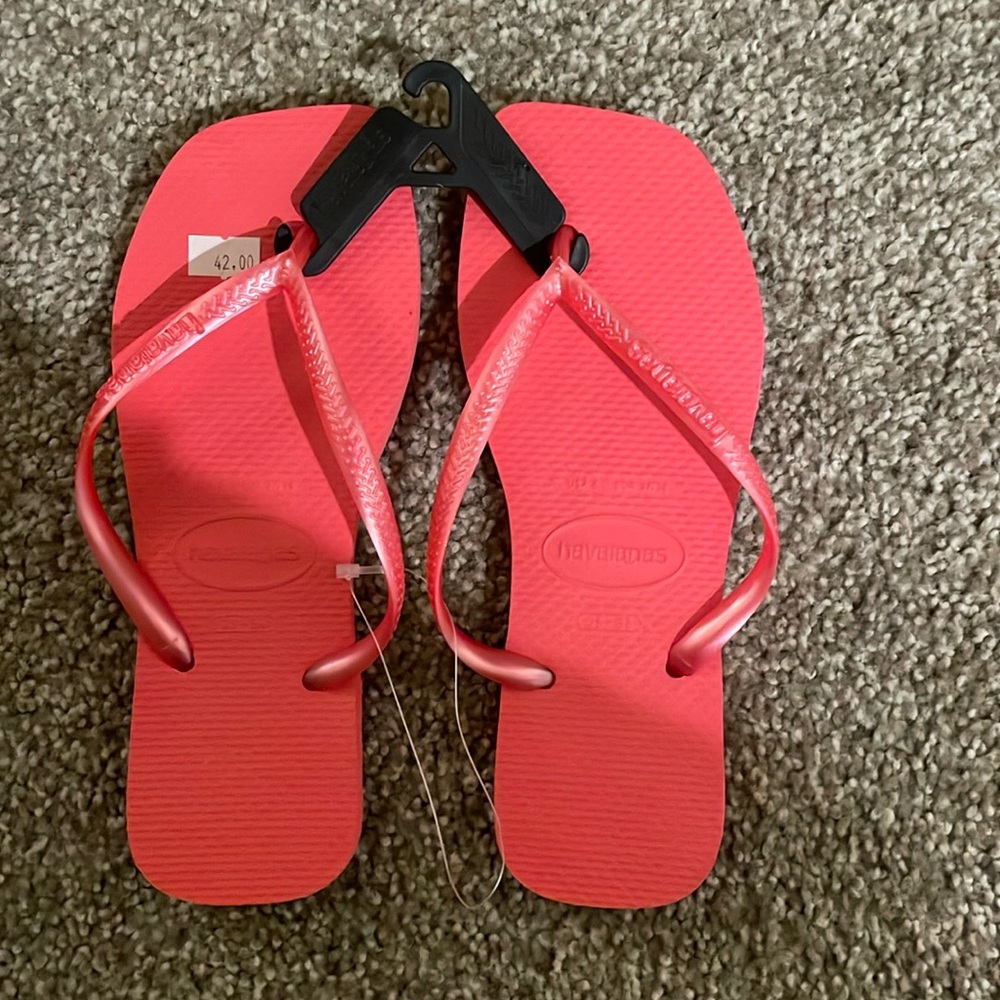 Brand New Havaianas – Slim Square in Coral Tropical 🌺☀️